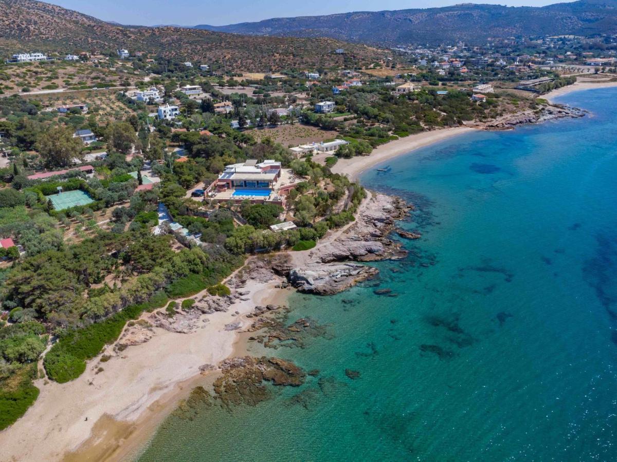 Black Diamond Beachfront Pool Villa Pasithea In Sounio, Athens Sunion Exteriör bild