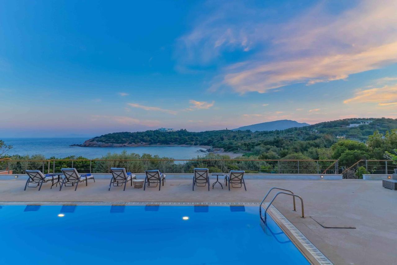 Black Diamond Beachfront Pool Villa Pasithea In Sounio, Athens Sunion Exteriör bild