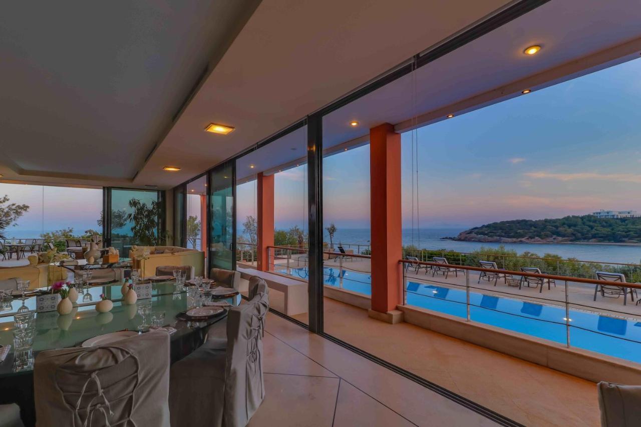 Black Diamond Beachfront Pool Villa Pasithea In Sounio, Athens Sunion Exteriör bild